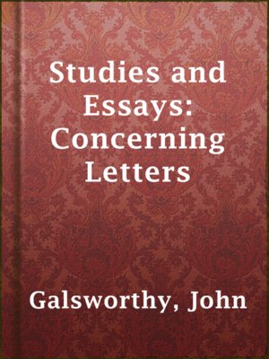 cover image of Studies and Essays: Concerning Letters